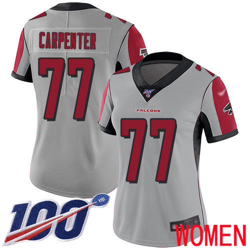 Atlanta Falcons Limited Silver Women James Carpenter Jersey NFL Football 77 100th Season Inverted Legend